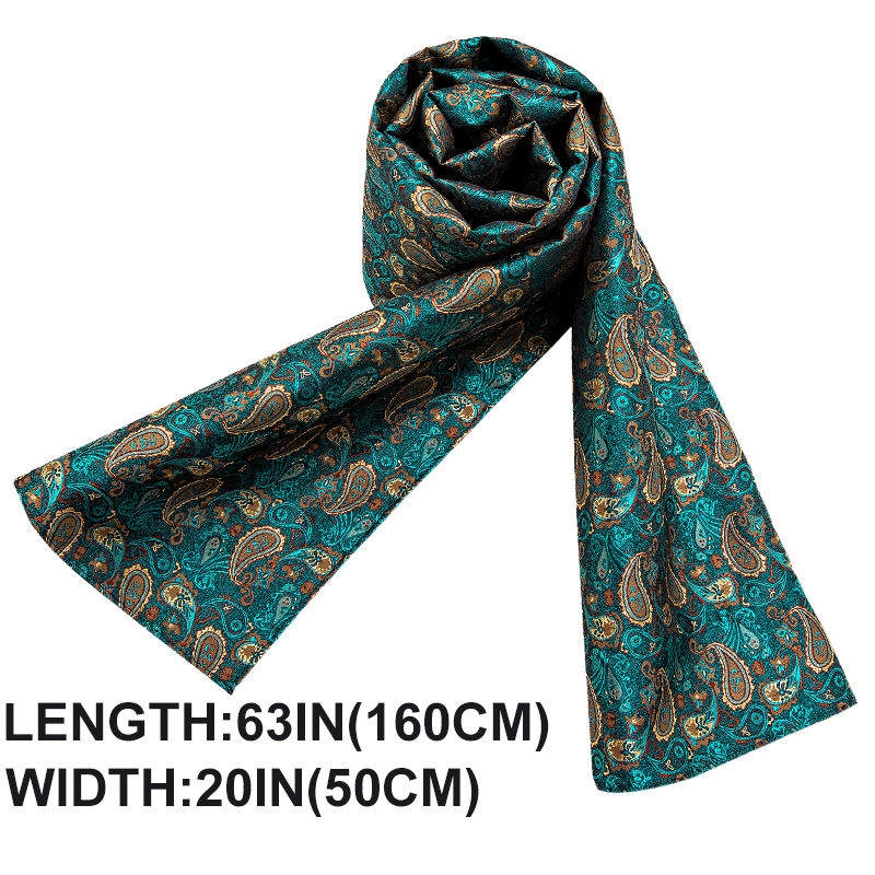 Nouvelle mode hommes écharpe vert Jacquard Paisley 100% soie écharpe automne hiver décontracté affaires costume chemise écharpe 160*50cm Barry.Wang