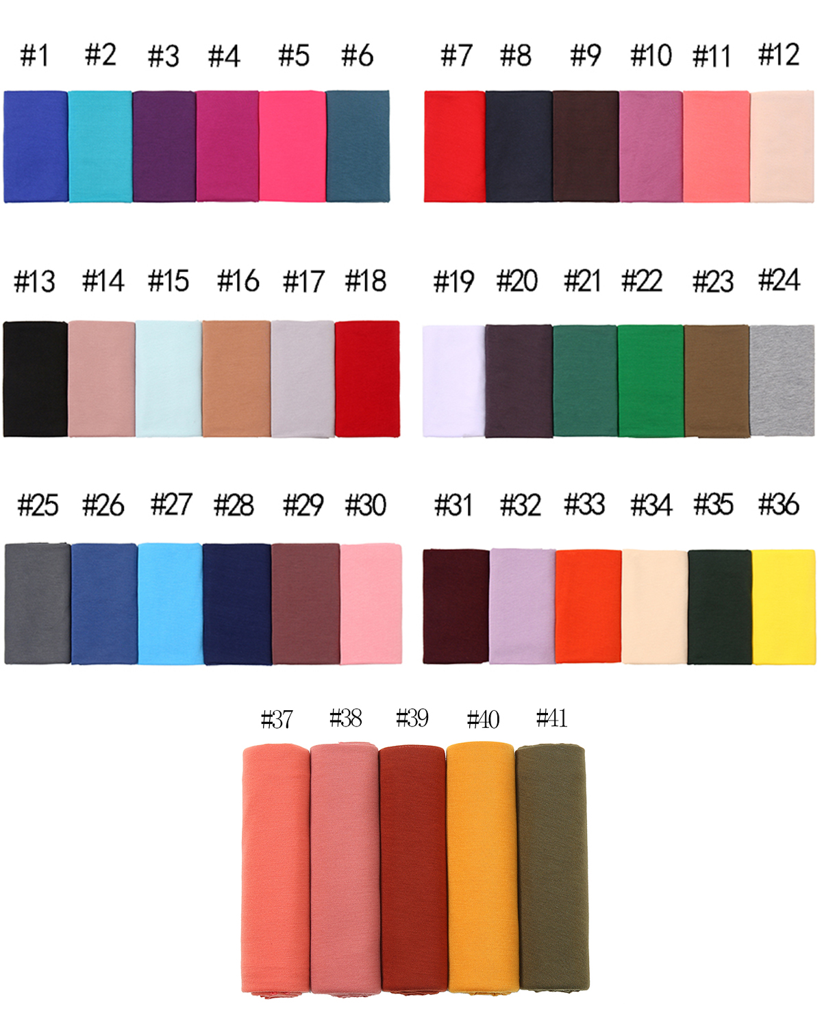 Hijab en jersey pour femme musulmane, châles longs pour le Ramadan, foulard uni élastique, grande taille, coton, couleur unie, doux, 180*80cm ﻿