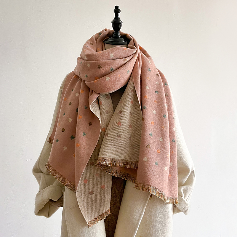 Nouveau hiver cachemire amour écharpe pour femmes châle enveloppement Femme Pashmina marque de luxe Poncho couverture épaisse chaud Bufanda Echarpe Femme