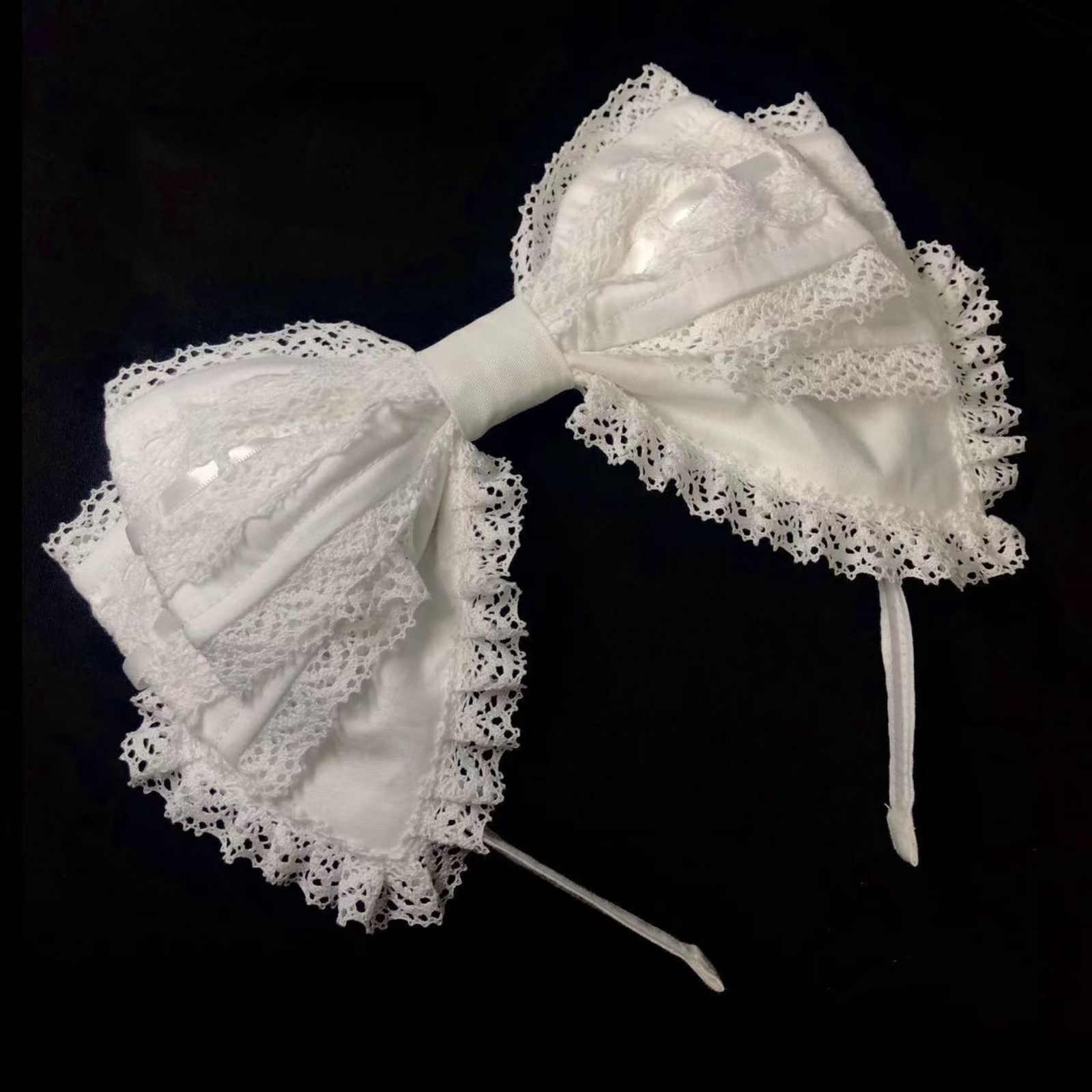 1 bandeau en dentelle blanche, doux et charmant, style rétro français, serre-tête, accessoire de cheveux de style lolita pour femmes et filles