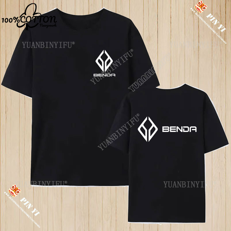 T-shirt imprimé Harajuku Benda Motorcycle, haut 100% coton, chemise unisexe à manches courtes, col rond, mode streetwear ample