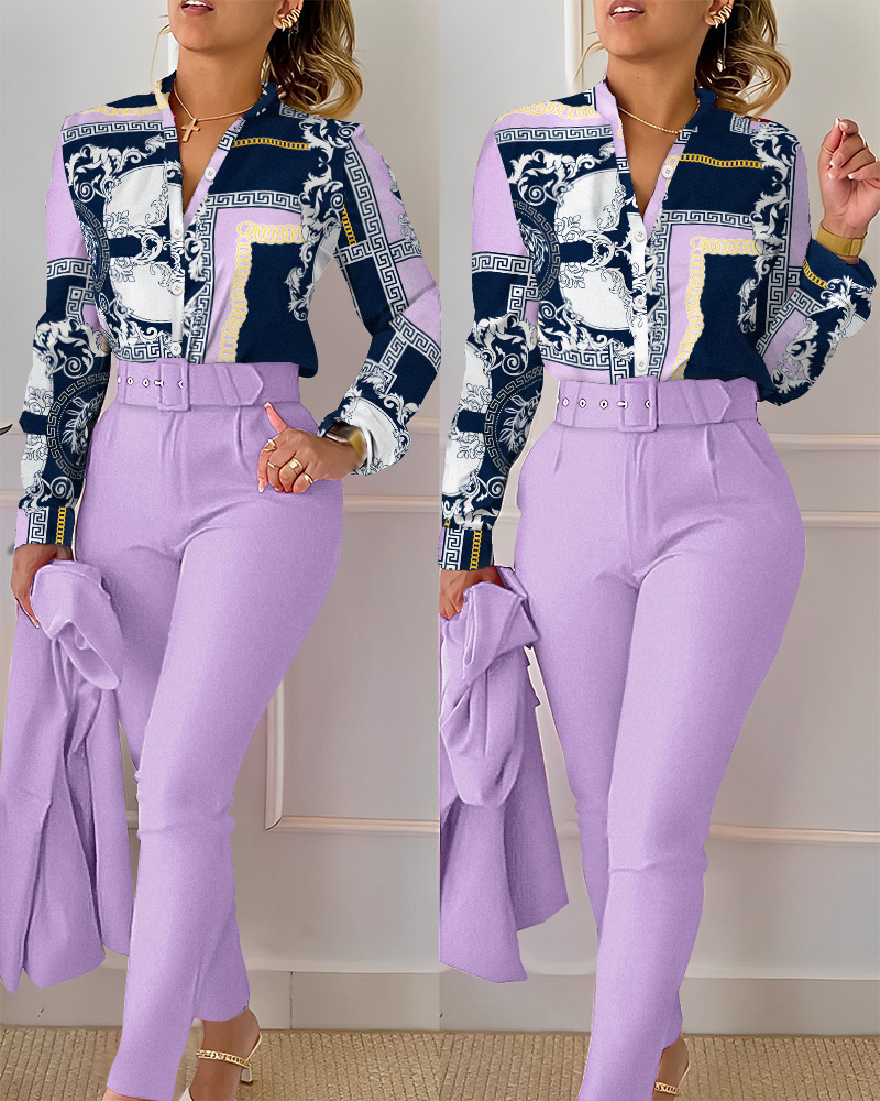 Chemise et pantalon College élégants pour femmes, olympiques décontractés, haut audipant, manches longues, mode printemps et automne, 2023, 2 pièces