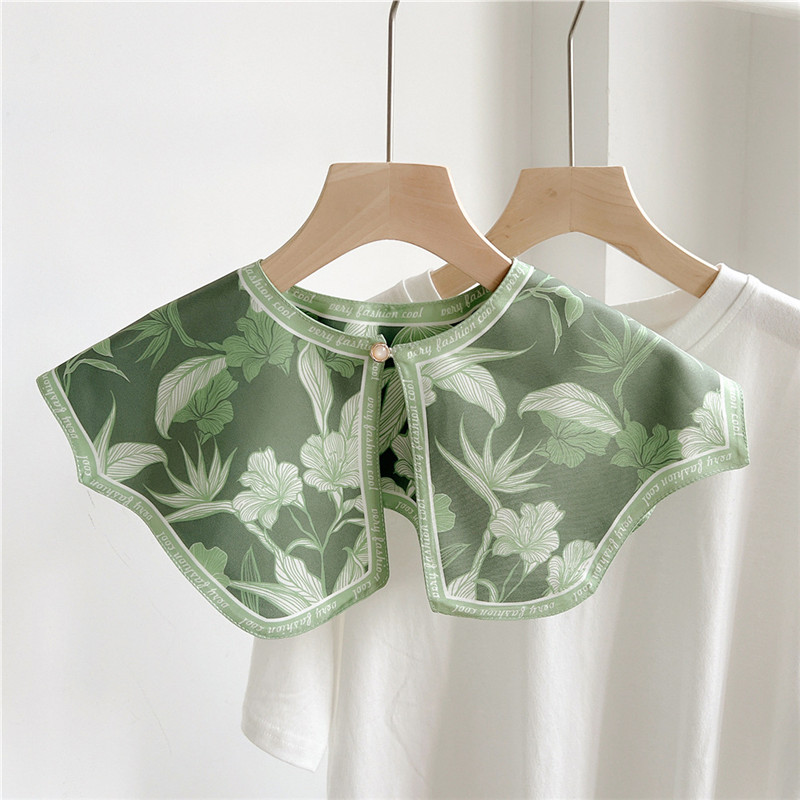 Châle à col amovible pour femmes, poignées florales, châles à la mode, écharpes de décoration de robe chemisier, châle initié, printemps, automne