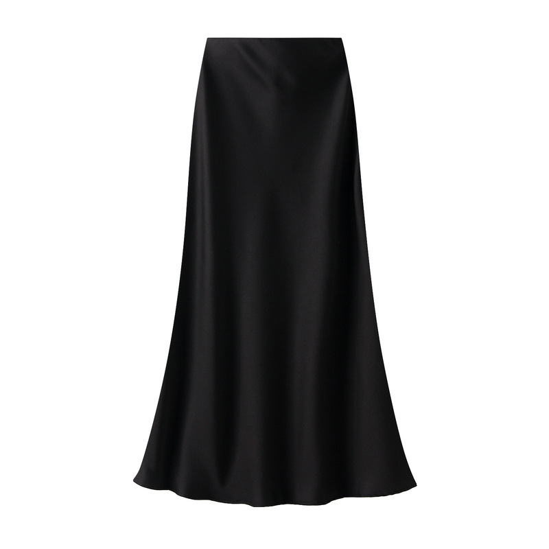 Tempérament élégant Satin queue De poisson jupe Mujer Faldas Vintage Maxi jupes femmes tenue De fête robe De Festa vêtements De mode