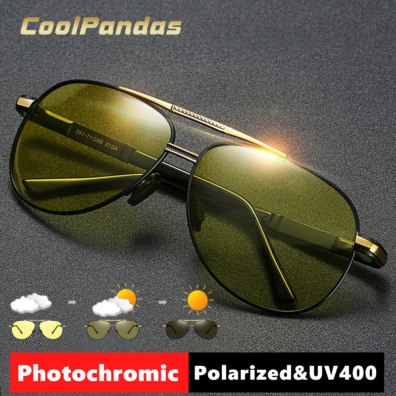 Lunettes de soleil pilote pour hommes lunettes polarisées photochromiques femmes caméléon lunettes de conduite lentille Anti-éblouissement UV400 gafas de sol hombre