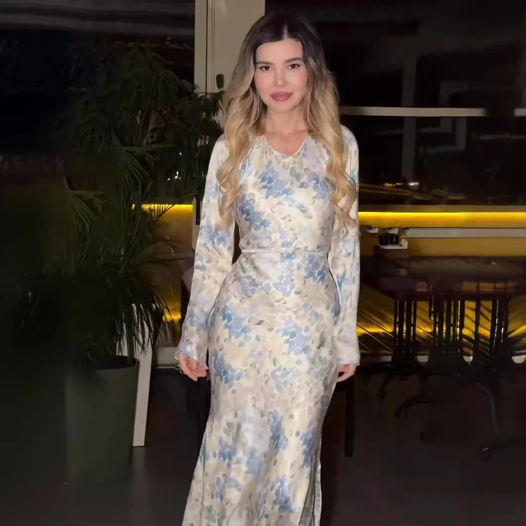 Abaya musulmane de l'Aïd pour femmes, robe de soirée, Jalabiya, imprimé de fleurs, arabe, longue, Ramadan, Maroc, Dubaï, Islam, Kaftan éducatif
