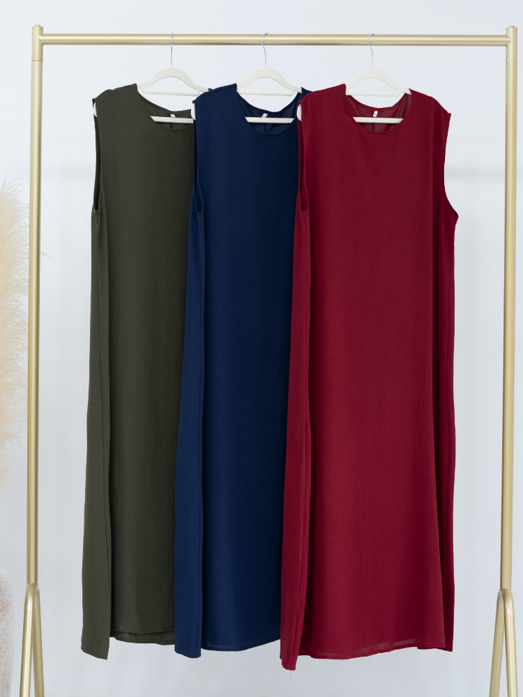 Abaya-Robe longue pour femmes musulmanes, sous-vêtement solide, sous-vêtement intérieur, simple, ramadan, caftan, arabe, éducatif