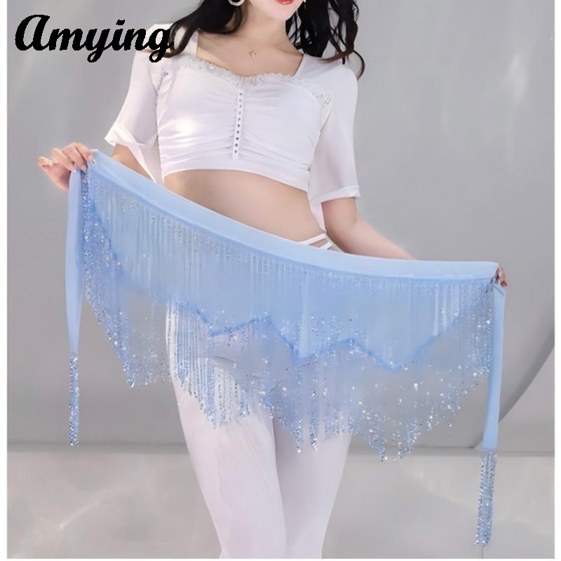 Chaîne de taille de danse orientale nouveau style, foulard de hanche à sequins et pompons, pour la pratique de la danse orientale, la danse jazz et les performances polyvalentes