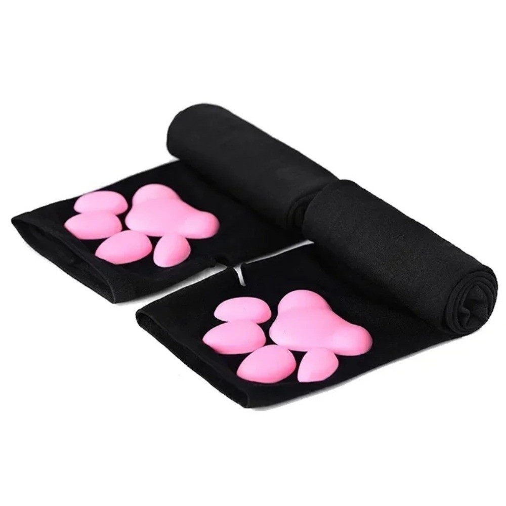 Manches de protection solaire 3D en soie glacée motif griffe de chat, anti-UV, absorbantes, rafraîchissantes, avec coussinets en silicone respirants pour les bras
