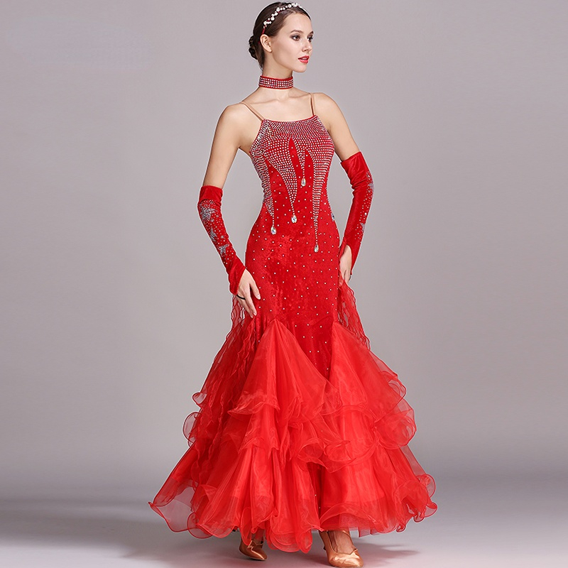 Costume de danse moderne pour femmes et adultes, robe de danse Tango valse, Costume de salle de bal, robe de soirée