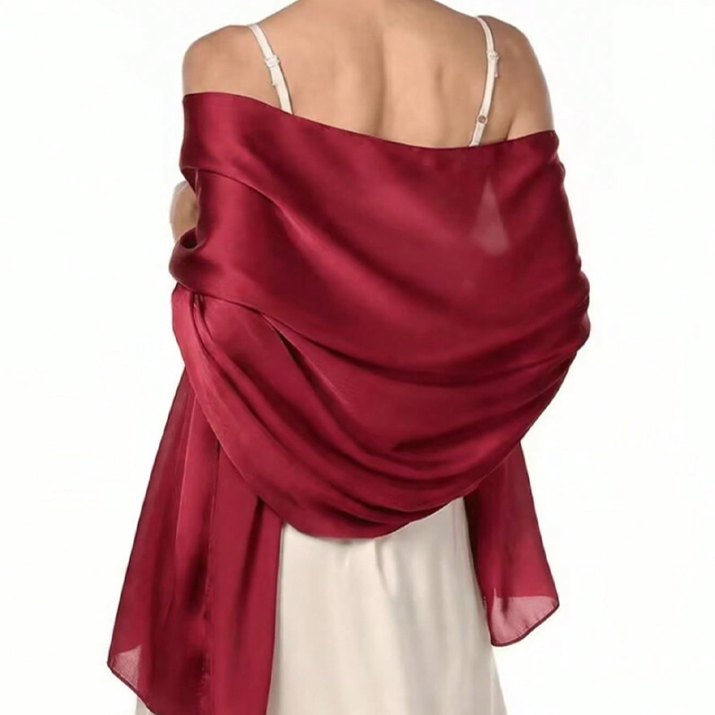 Écharpe en satin lisse de couleur unie, style bohème classique pour femme, châle décontracté d'automne, protection solaire, foulard adapté à la vie quotidienne