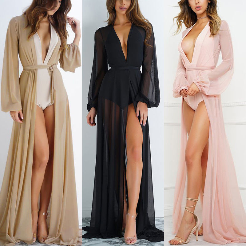Kimono en mousseline de soie pour femmes, couleur unie, Cardigan de plage, vacances d'été, Cover-Up pour Bikini, vêtements de plage amples