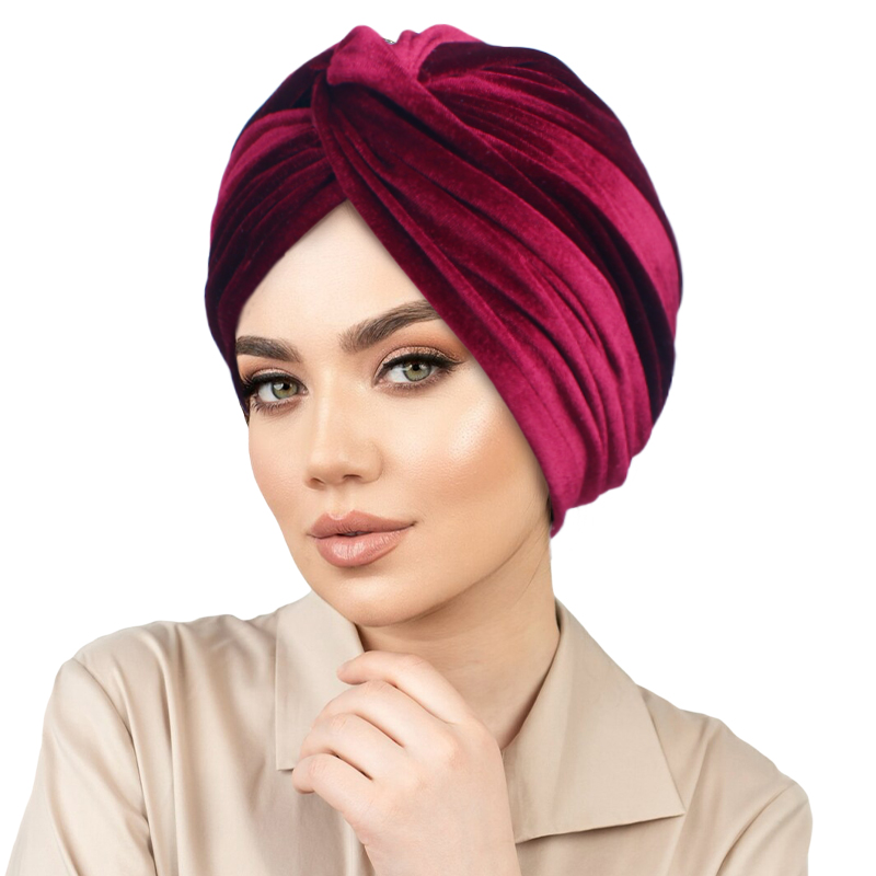 Nouveau femmes musulmanes velours Turban chapeau doux extensible croix torsion casquette Bandana bandeau chimio bonnet écharpe islamique tête enveloppement