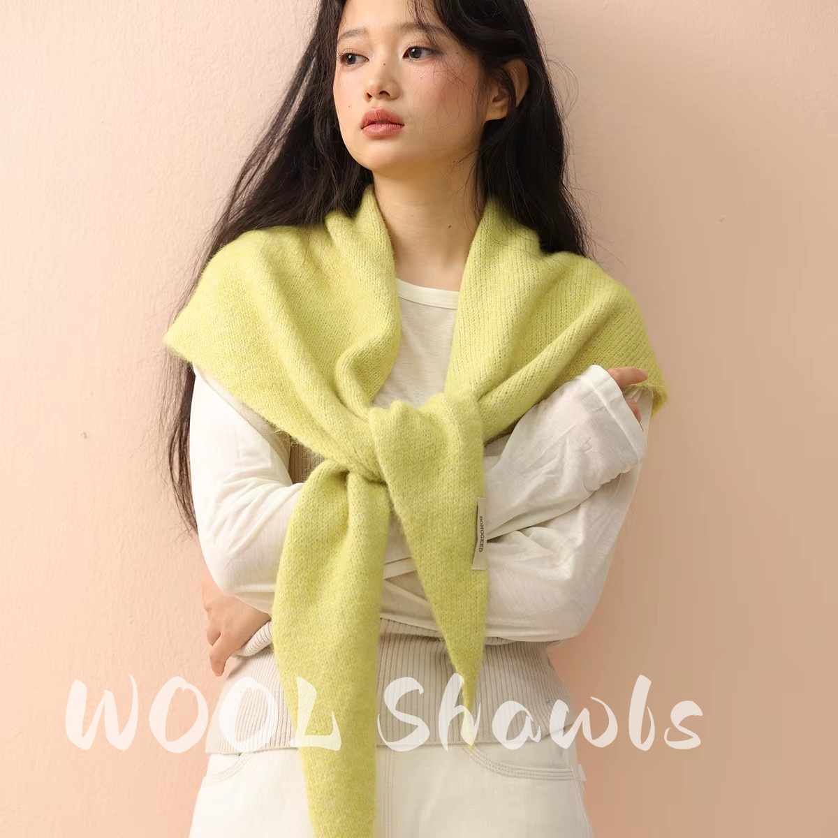 Laine hiver écharpe pour femmes chaud triangle tricot foulards Hijab solide dame châle enveloppement femme Pashmina Bandana foulards nouveau