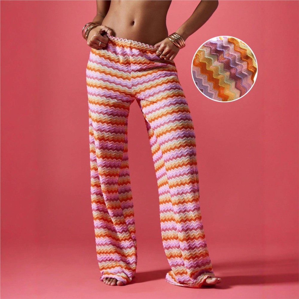 Pantalon décontracté pour femme, coupe ample à jambes larges, vêtements de maison, tenue décontractée, rayé contrastant, confortable, polyvalent et tendance