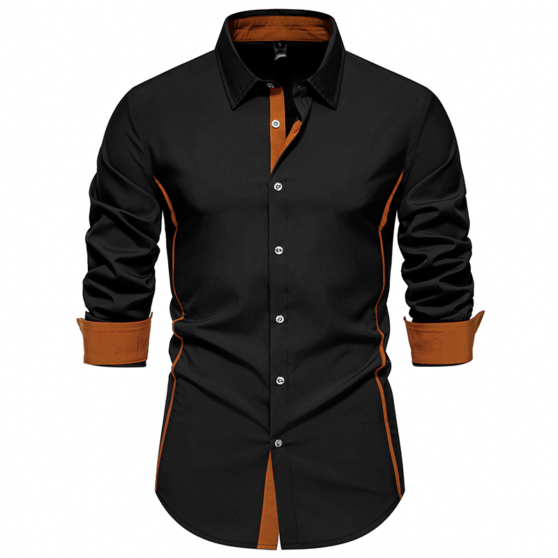 Hommes chemises taille européenne nouveautés coupe ajustée homme chemise solide à manches longues Style britannique coton hommes chemise bureau