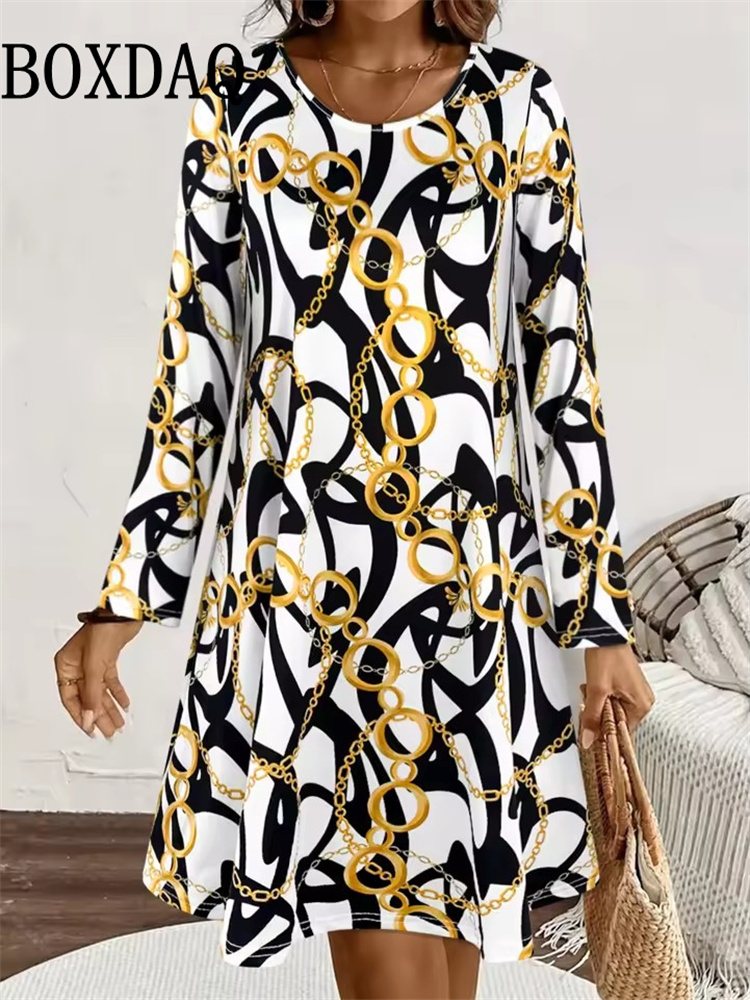 Robe d'automne pour femmes, style Boho Vintage ethnique, motif imprimé Floral, vêtements féminins élégants, manches longues, robes de soirée, nouvelle collection 2025