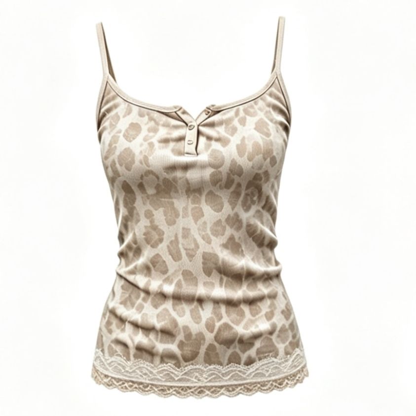 Débardeur court sexy à imprimé léopard américain, patchwork et dentelle, style Y2K, pour femme, idéal pour les fêtes et festivals