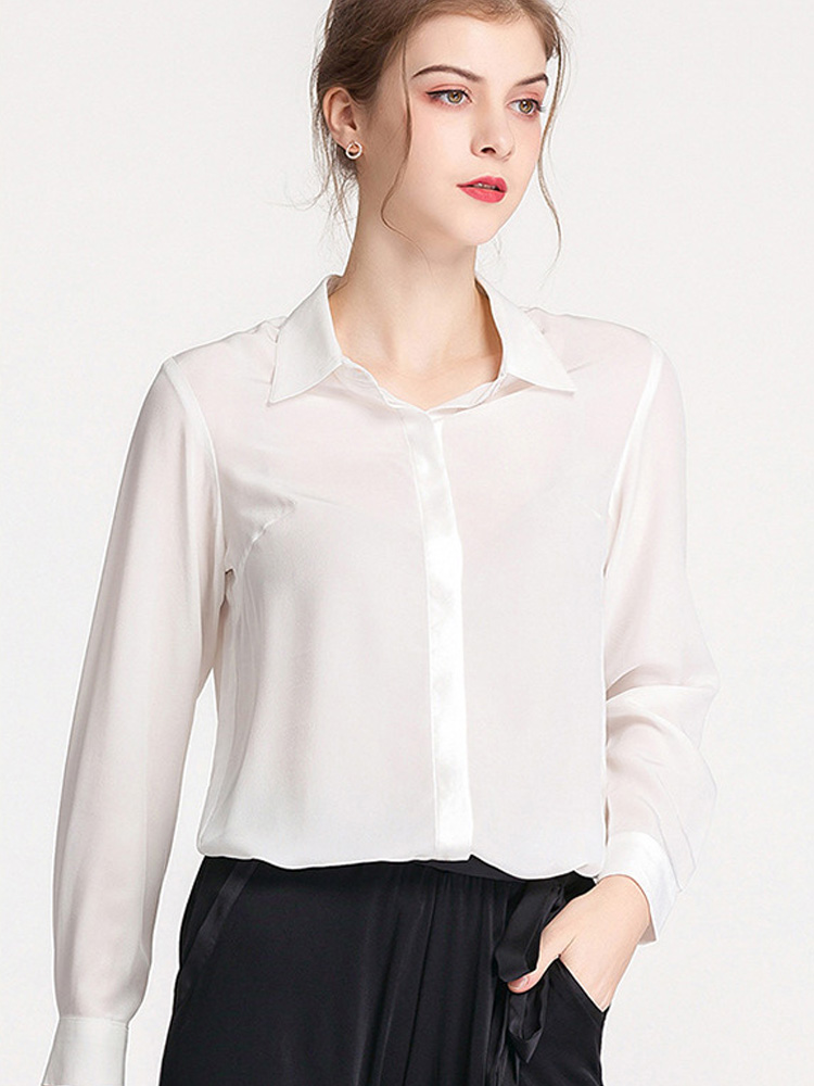 Suyarepll-Chemisier à manches longues pour femme, chemise monochrome, chemise chic de bureau, bleu et noir, injShirt, 100% pansement, automne et hiver 2021