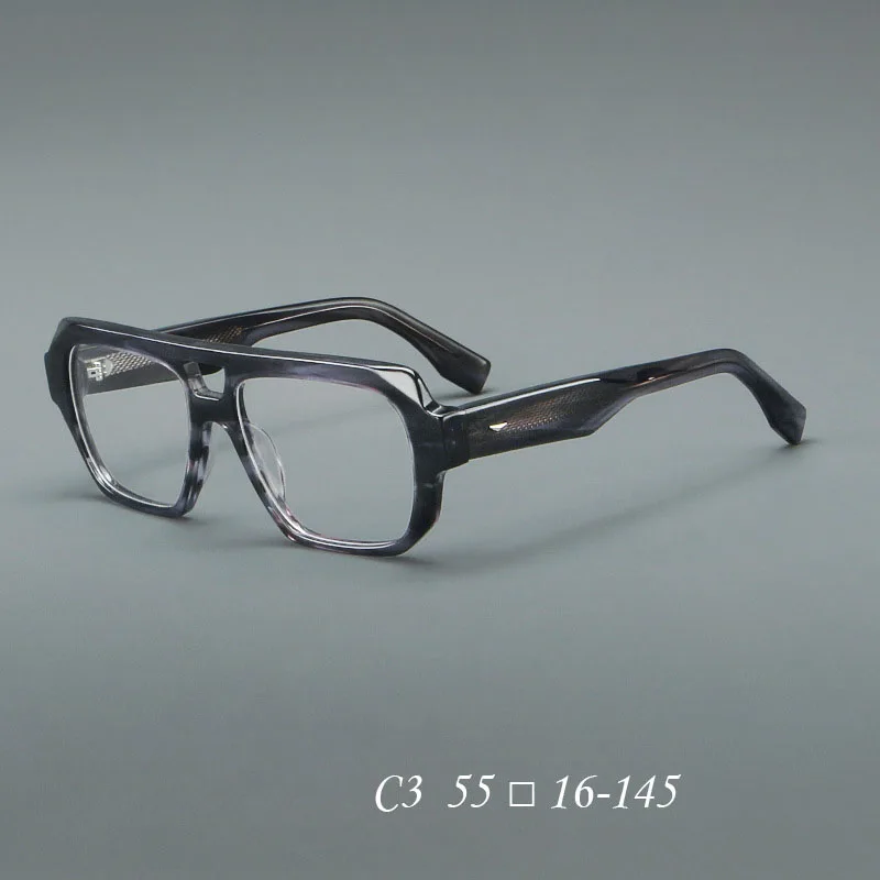 Monture de lunettes en acétate à Double pont, monture de lunettes carrée rétro pour hommes et femmes, marque de luxe, Design de mode féminine