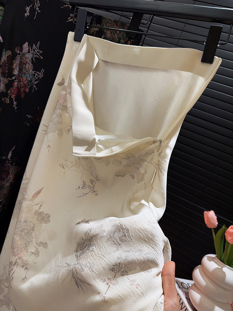 Nouvelle Arrivée 2026 – Jupes Maxi Élégantes Vintage pour Femme, Taille Haute, Motif Floral, en Satin Sexy – Faldas Femme Streetwear