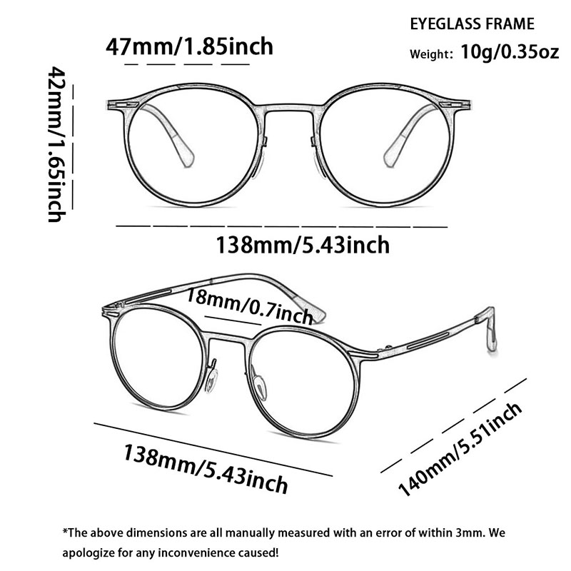 Lunettes à monture ronde géométrique, légères, monture complète en métal, pour hommes et femmes, mode usage quotidien, lunettes optiques