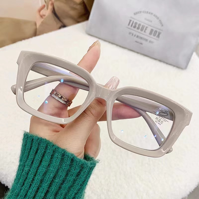Lunettes anti-lumière bleue pour femmes, monture surdimensionnée, style vintage, protection des yeux, lunettes d'ordinateur, monture complète transparente