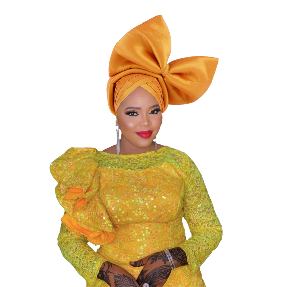 Casquette Turban à gros nœud exagéré pour femmes africaines, couvre-chef Auto Gele, Geles de mariage nigérian, couvre-chef féminin