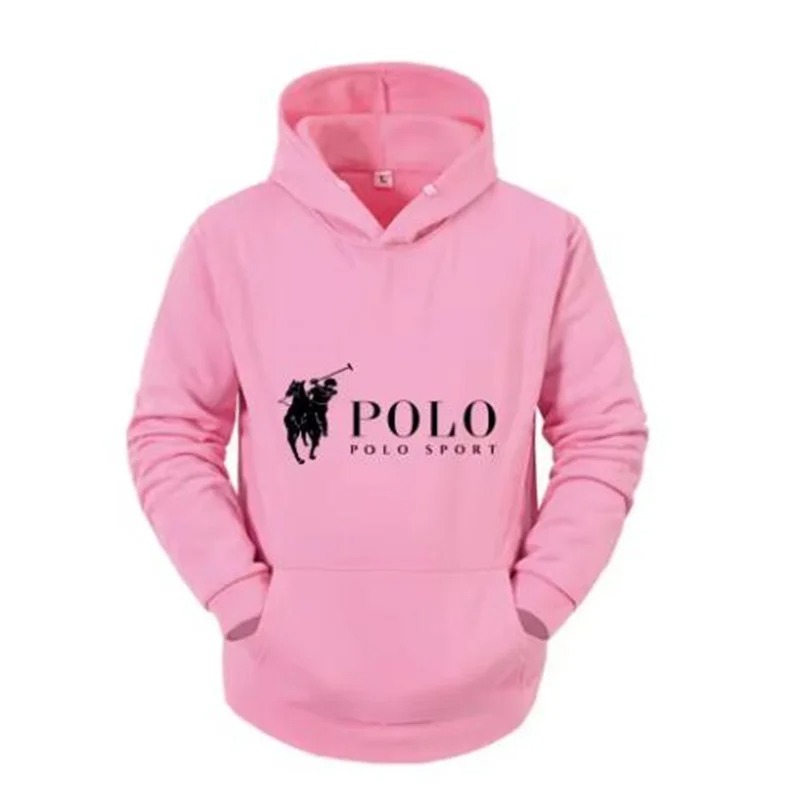 Polo Sport classique noir à capuche hommes Sport décontracté pur coton à capuche mode cheval Logo imprimé à capuche