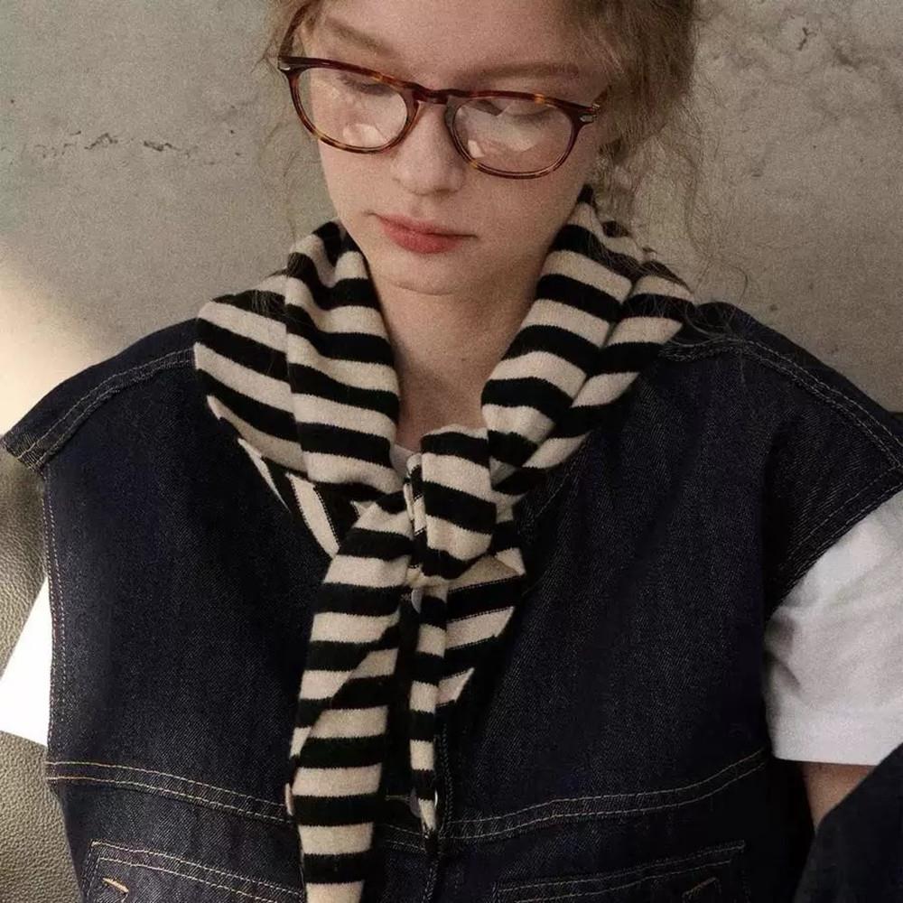 Polyvalent rayé laine tricoté Triangle écharpe femmes mode laine écharpe châle hiver chaud doux tricoté capuche écharpe châle cou enveloppement