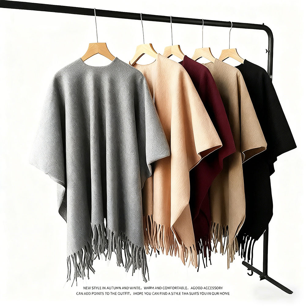 Poncho chaud pour femme, châle ethnique épais à franges, châle de voyage de luxe, écharpe d'extérieur, couverture, étole, hiver
