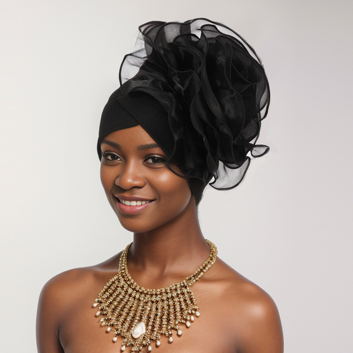 Turban à fleurs pour femmes, bonnet musulman, couvre-chef féminin, fête de mariage, pièce de sauna, accessoires pour cheveux