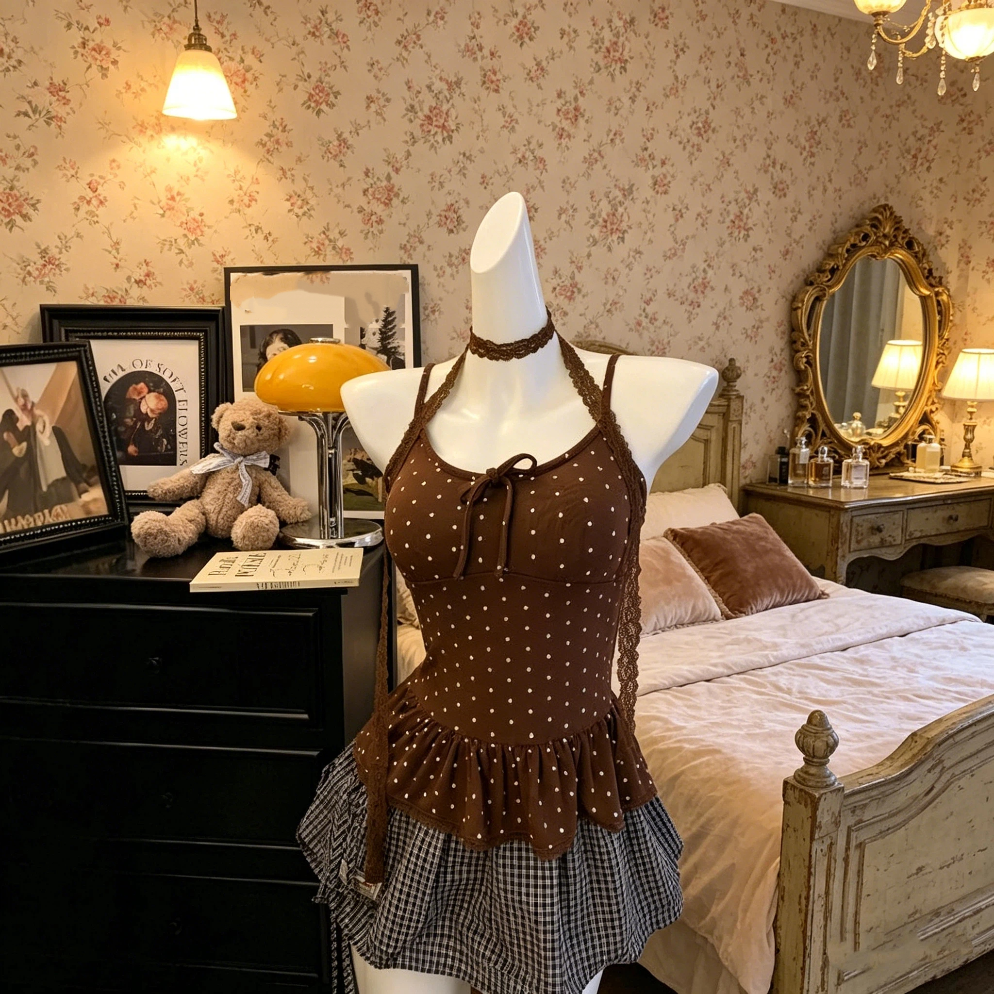 Nouveaux tops pour femmes, mode estivale décontractée, à pois et couleur unie, style jeune et élégant, effet amincissant