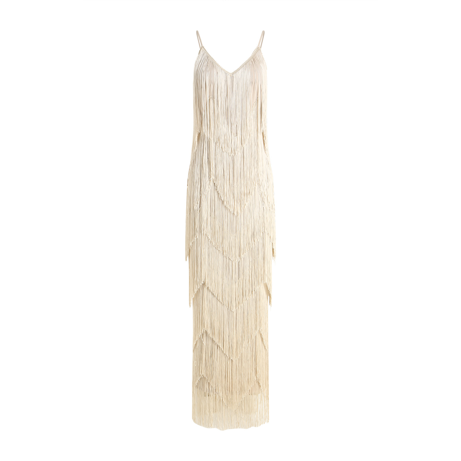 Robe à bretelles Slim pour femmes, tenue de soirée à franges, Sexy, couleur unie, formelle, pour Banquet, bal, robes longues pour femmes
