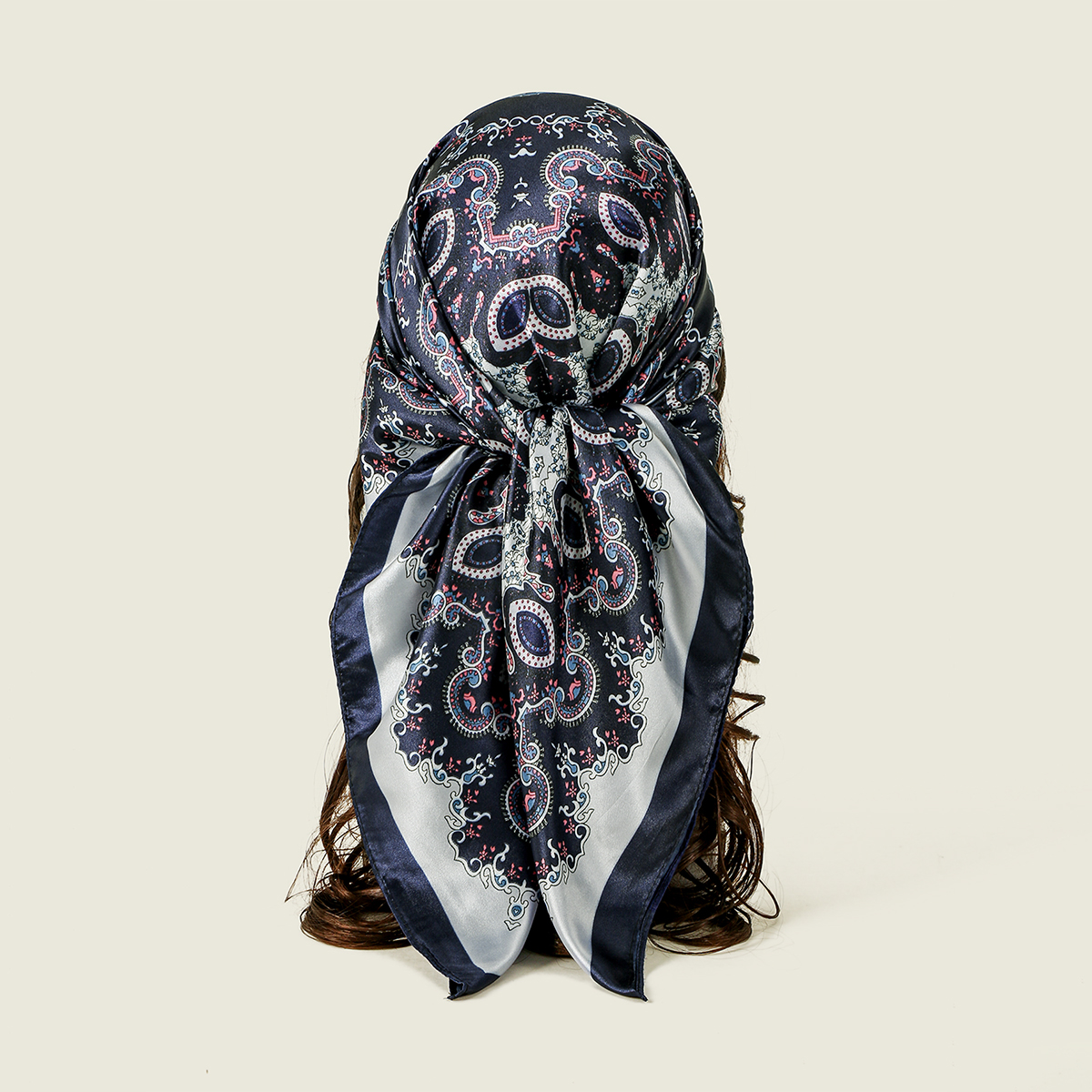 90*90 cm Satin soie carré écharpe femme mode foulard cou tête/cheveux foulards Bandana mouchoir Paisley imprimé foulard