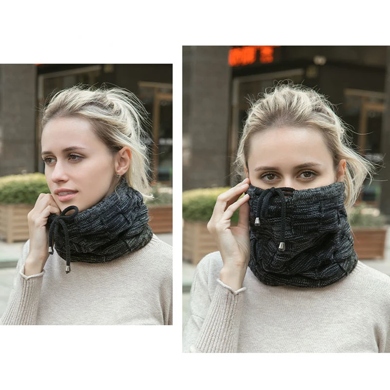 Ensemble de bonnets d'hiver coupe-vent pour femmes et hommes, écharpe pour touristes, chapeau en laine avec sourire, bonnet en peluche pour l'extérieur, protection du visage et du cou