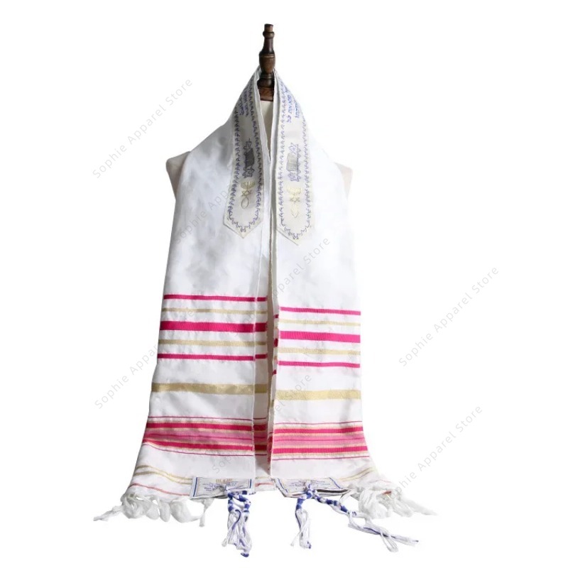 Châle de prière Tallit pour hommes et femmes, foulard religieux, juif, chrétien, bleu, Talit, avec sac Tzitzit Talis Tallis
