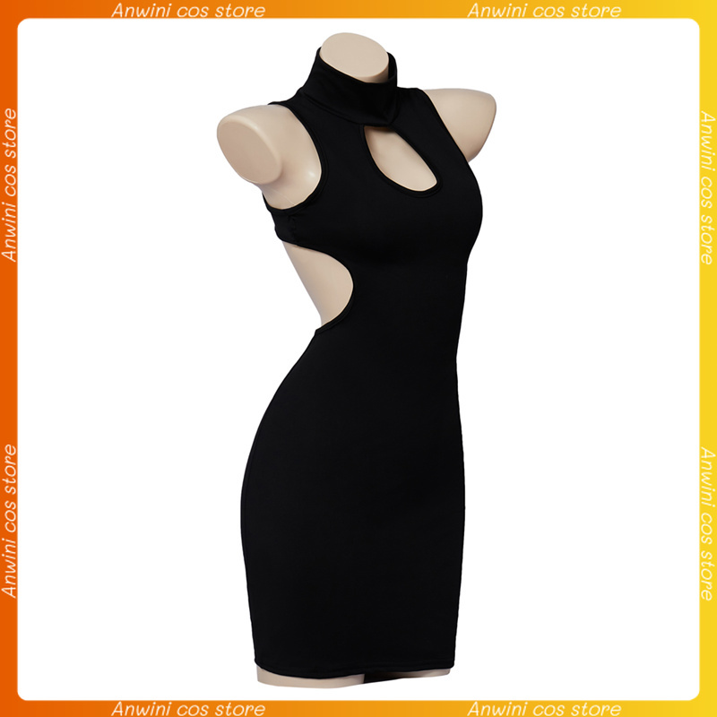 Costume de cosplay Euphoria Maddy Perez, vêtements moulants noirs à découpes, tenues de jeu de rôle pour carnaval, robes de soirée pour femmes