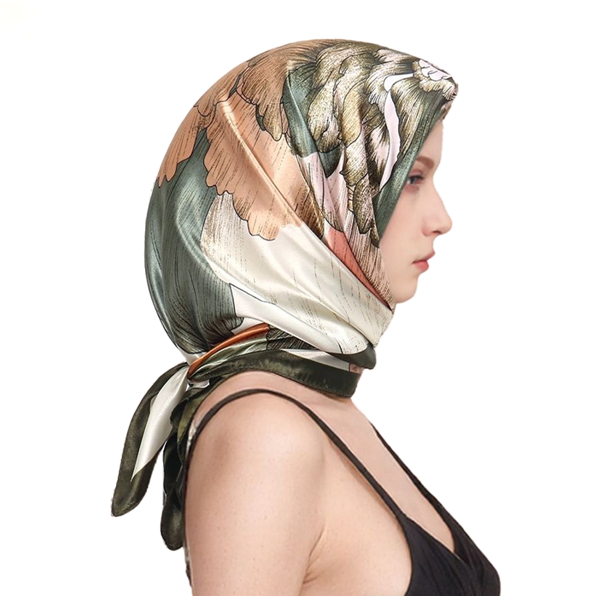 90*90 cm Satin soie carré écharpe femme mode foulard cou tête/cheveux foulards Bandana mouchoir imprimé fleuri foulard