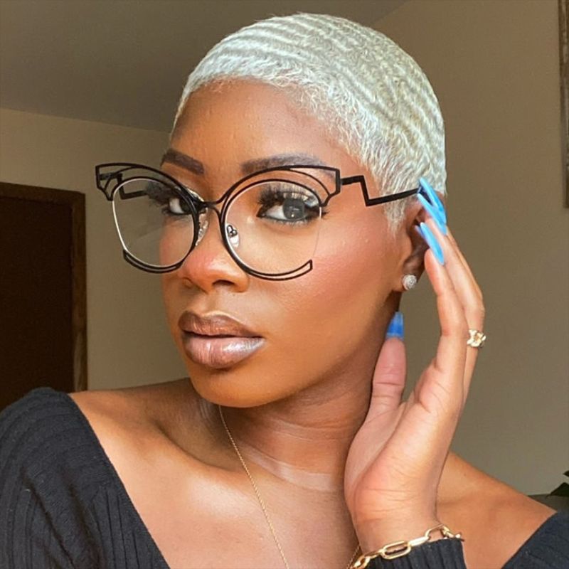 Lunettes Cateye incurvées pliantes pour femmes, monture irrégulière de luxe pour femmes, lentille de lecture Anti bleue, optique ordinaire