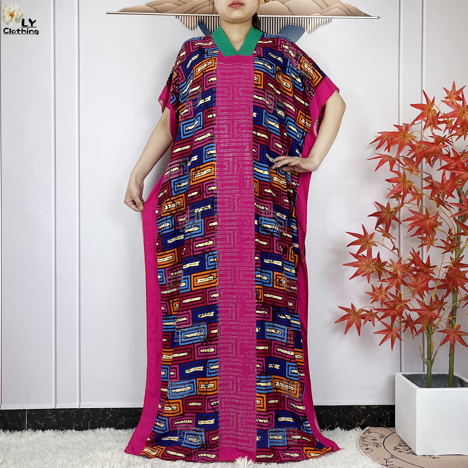Robe en coton pour femmes musulmanes avec grande écharpe, robe d'été à manches courtes, Dashiki africain, vêtements Abaya, nouveau, 2024