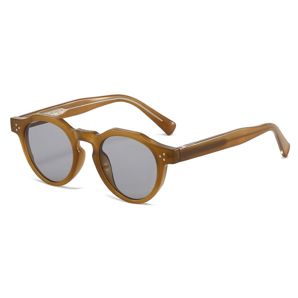 Lunettes de soleil de luxe petites pour hommes et femmes, style rétro rond, classiques, pour la conduite en extérieur et les voyages, protection UV400