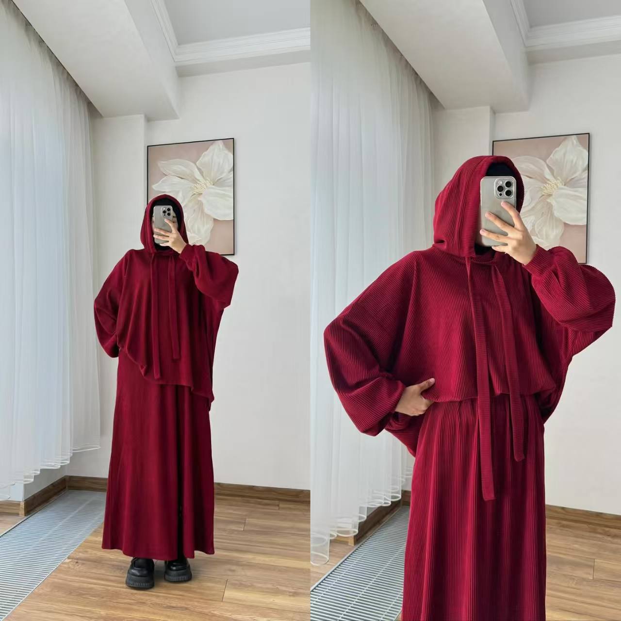 Eid femmes sweat à capuche jupes costume sweat à capuche haut Ensemble jupe longue 2 pièces Ensemble modeste musulman dubaï tenues Ramadan maroc