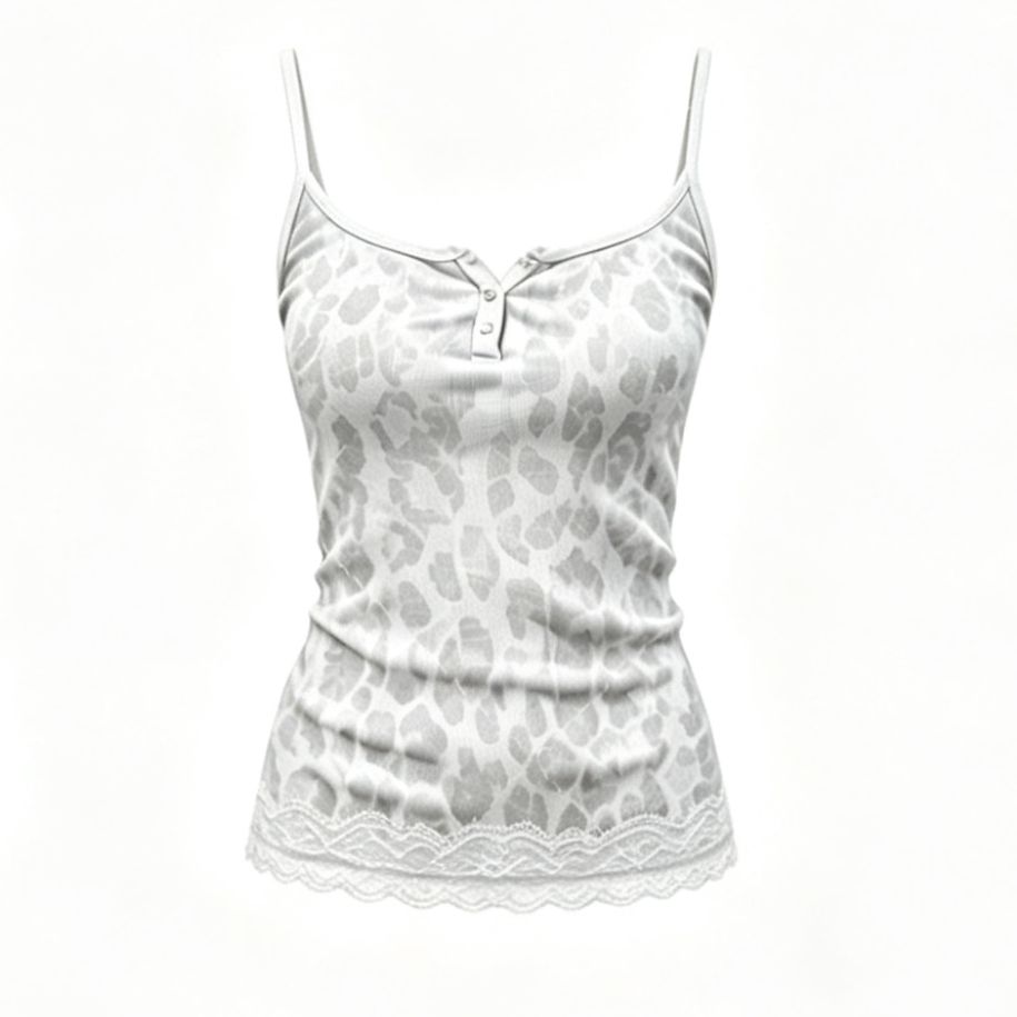 Débardeur court sexy à imprimé léopard américain, patchwork et dentelle, style Y2K, pour femme, idéal pour les fêtes et festivals
