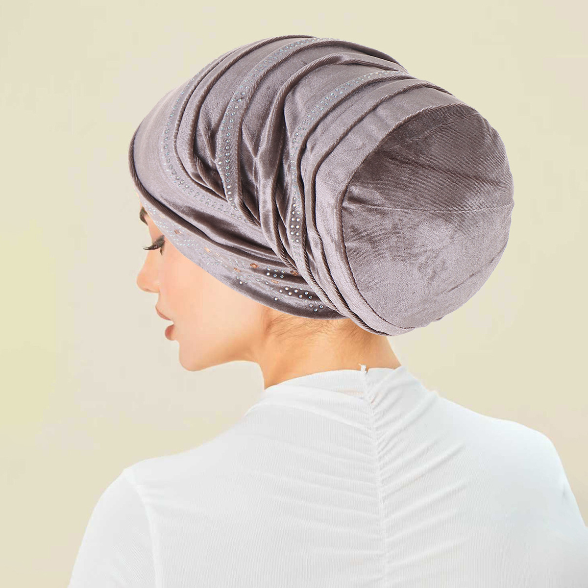 Chapeau Turban brillant de luxe pour femmes, bonnet à strass, casquette de chimio, foulard musulman, enveloppe de cheveux, couvre-chef Bandana