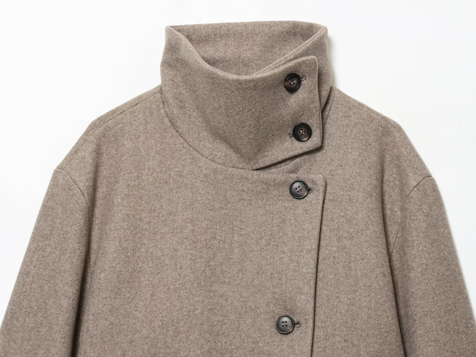 Manteau à manches longues et col montant pour femme, ample et décontracté, Style Simple, avec boucle, européen et américain, nouvelle collection hiver 2025