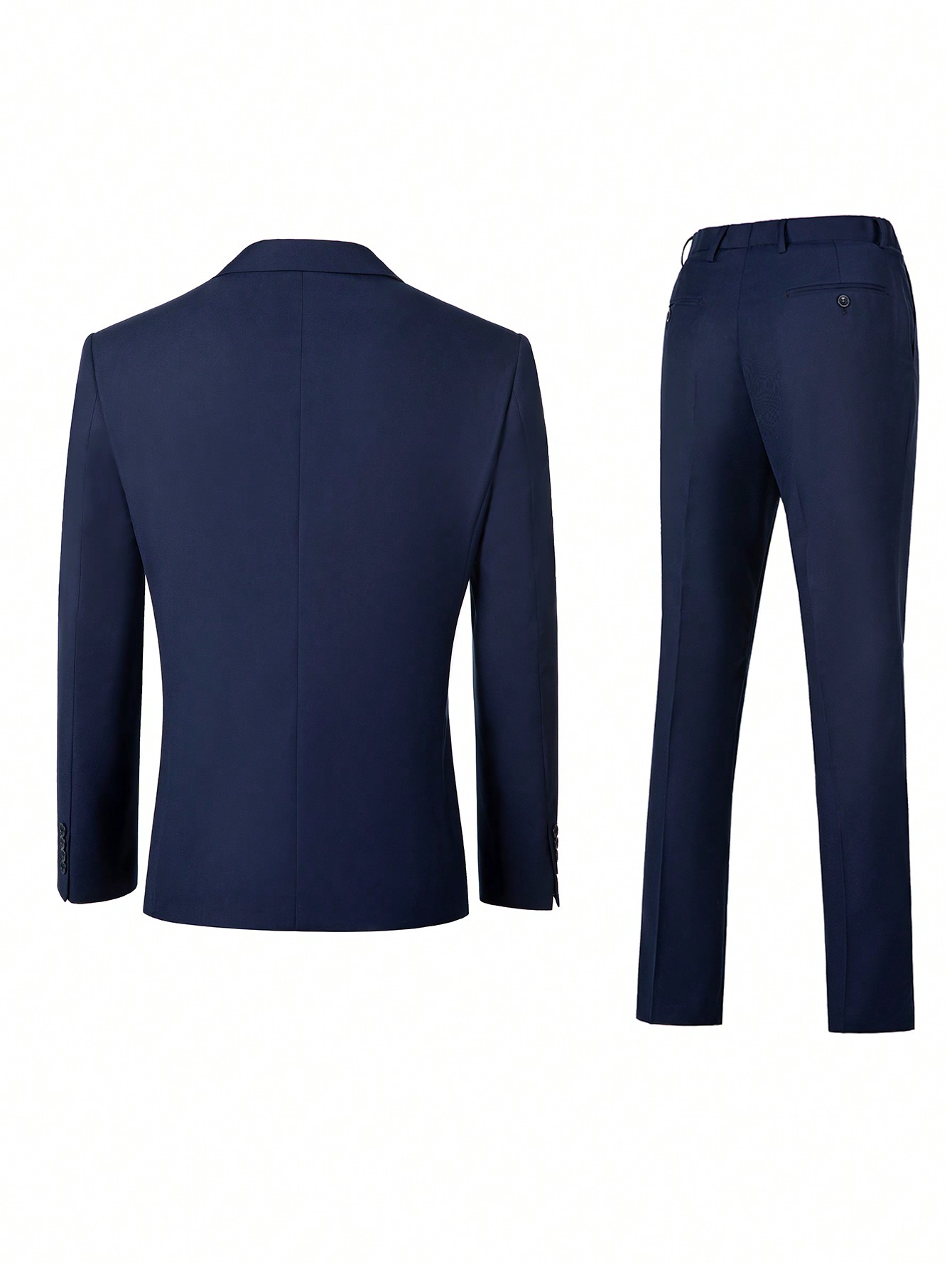 Costume 3 pièces pour homme, élégant, uni, coupe slim, blazer croisé, gilet et pantalon, pour soirée ou affaires