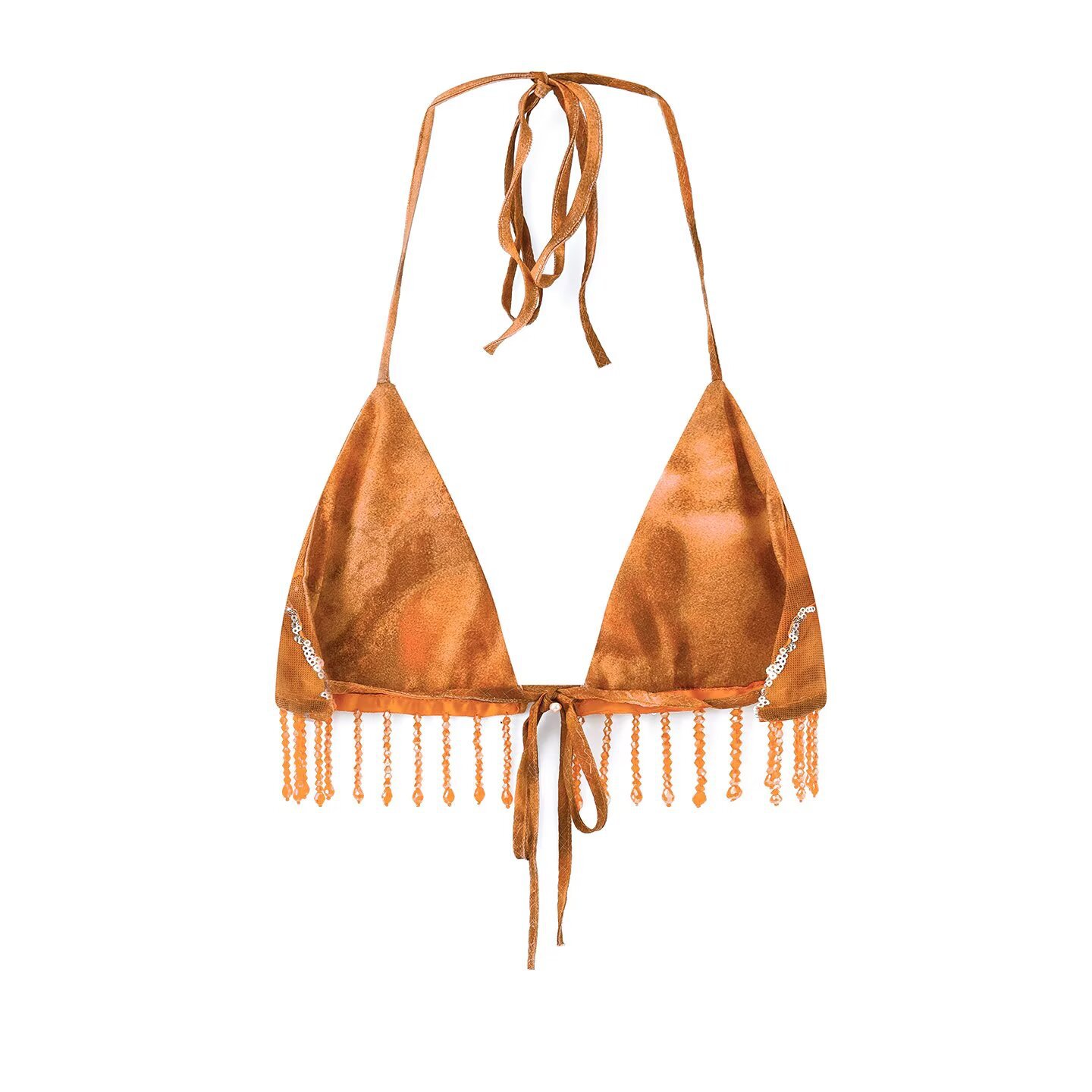 Bohème deux pièces ensemble Bikini pour femmes perle frange florale brodée Sexy col en V profond vacances à lacets jupe maillots de bain maillot de bain