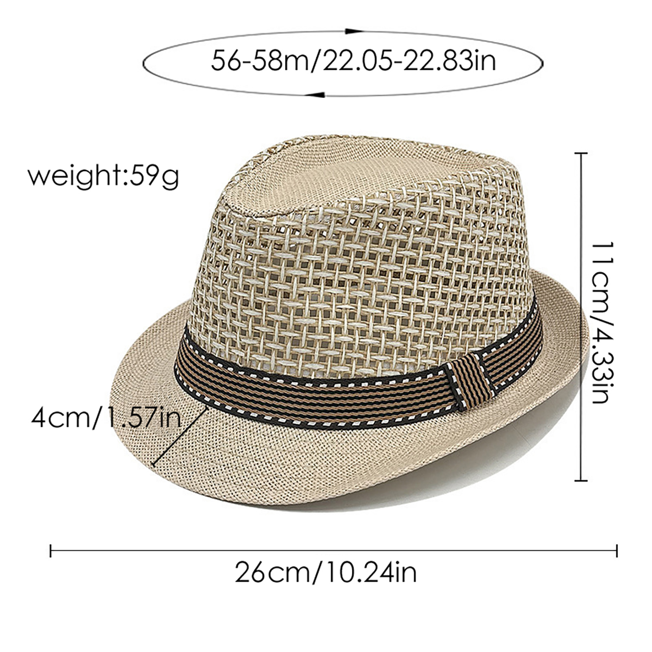 Chapeau de paille d'été pour hommes, couleur unie, ajouré, Jazz Panama, pour voyage en plein air, plage, pare-soleil