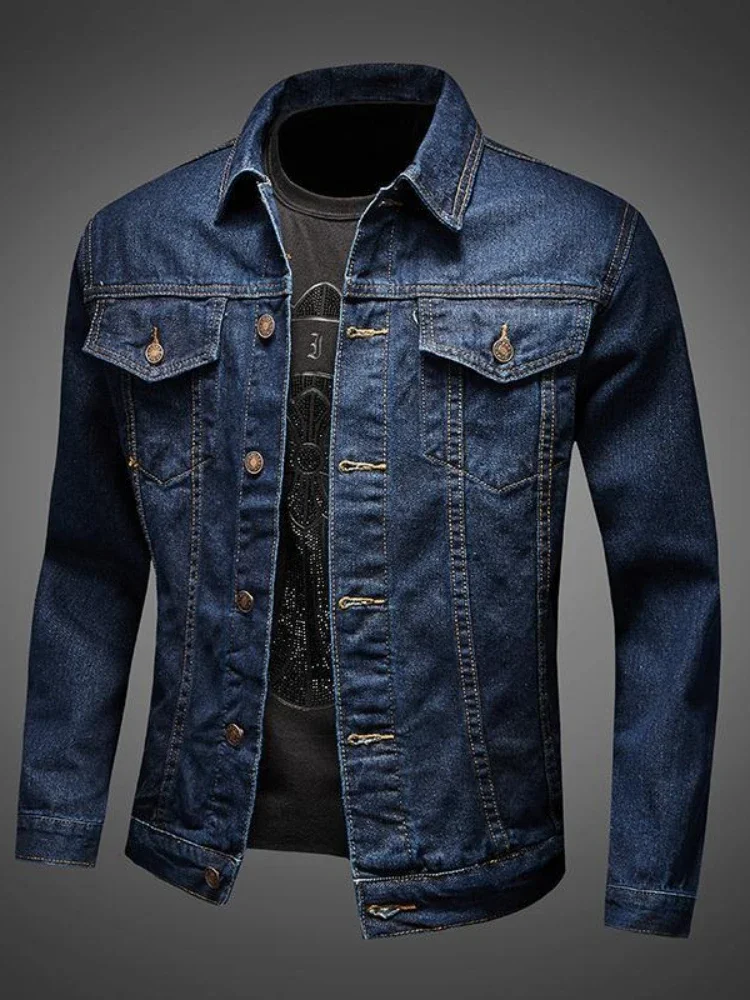 Vestes en jean coupe couvertes pour hommes, manteau en jean bleu, cow-boy vintage, prix bon marché, designer, hiver, automne